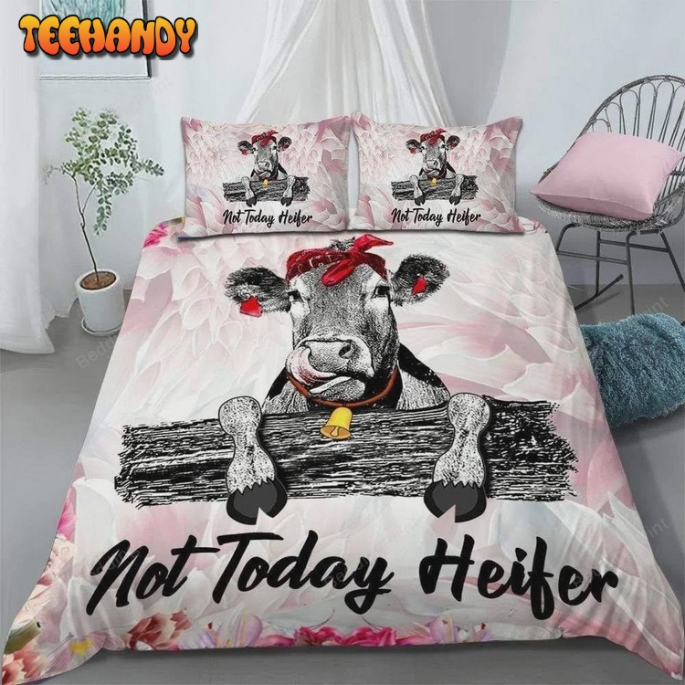 Not today Heifer Cow Duvet Cover Bed Sets For Fan