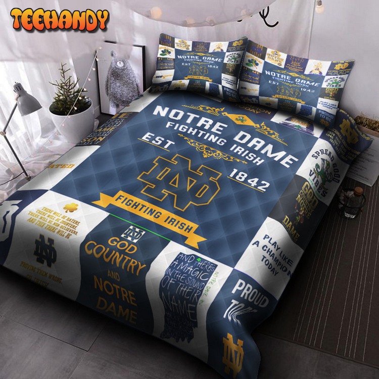 Notre Dame Fighting Irish V4 Quilt Bed Set