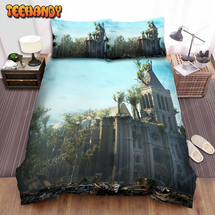 Notre Dame In Abandoned City Art Design Bed Sets For Fan