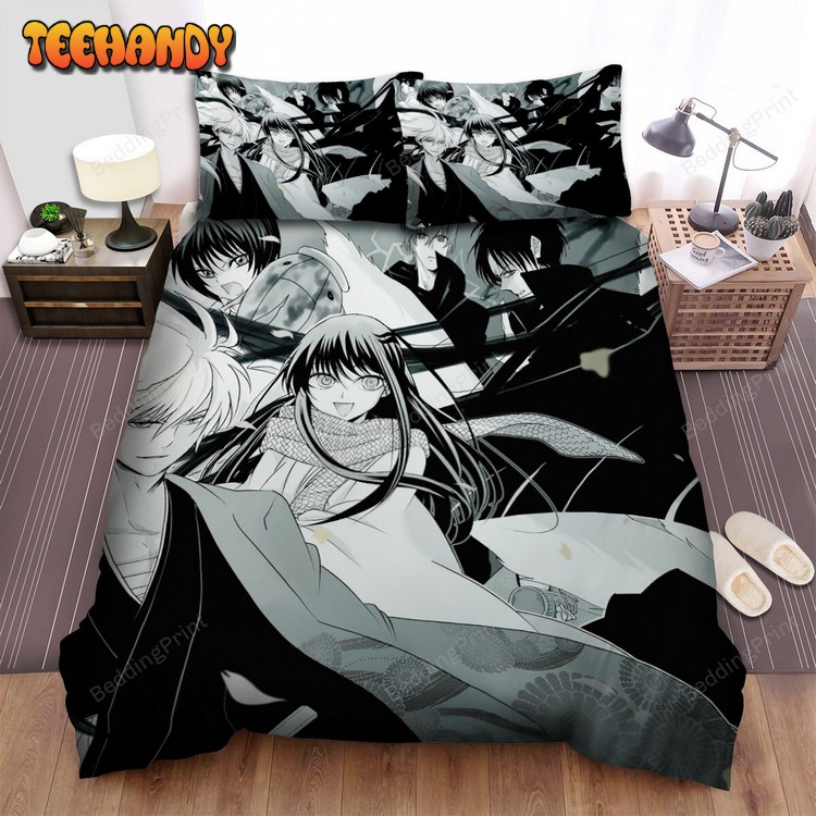 Nura Rise Of The Yokai Clan Characters In Black and White Bed Sets For Fan