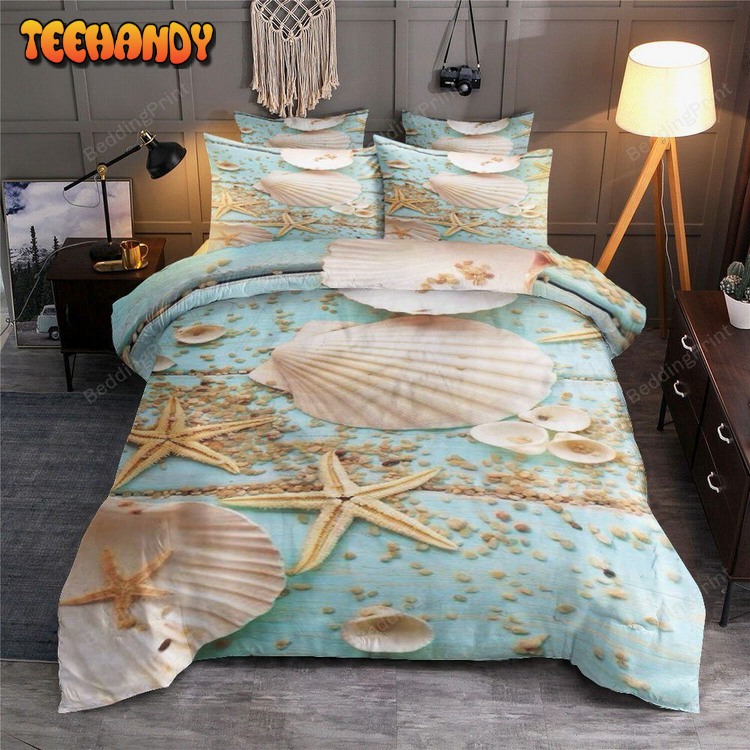 Ocean Bedding Sets With Starfish Seashell Bed Sets For Fan