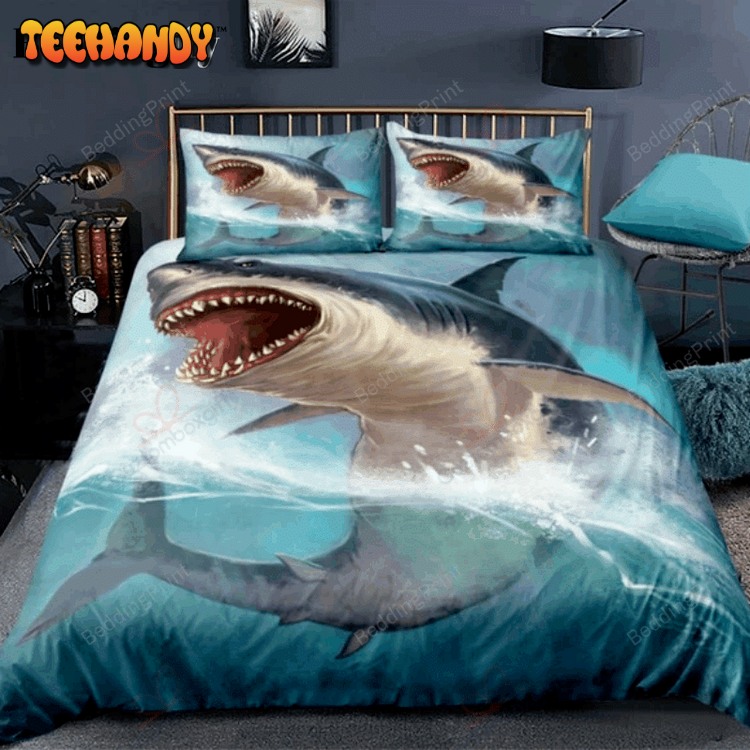 Ocean Blue Shark Bedding Set Bed Sets For Fan