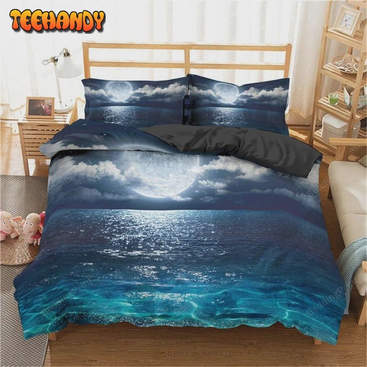 Ocean Wave Scenic Bed Sheets Duvet Cover Bed Sets For Fan