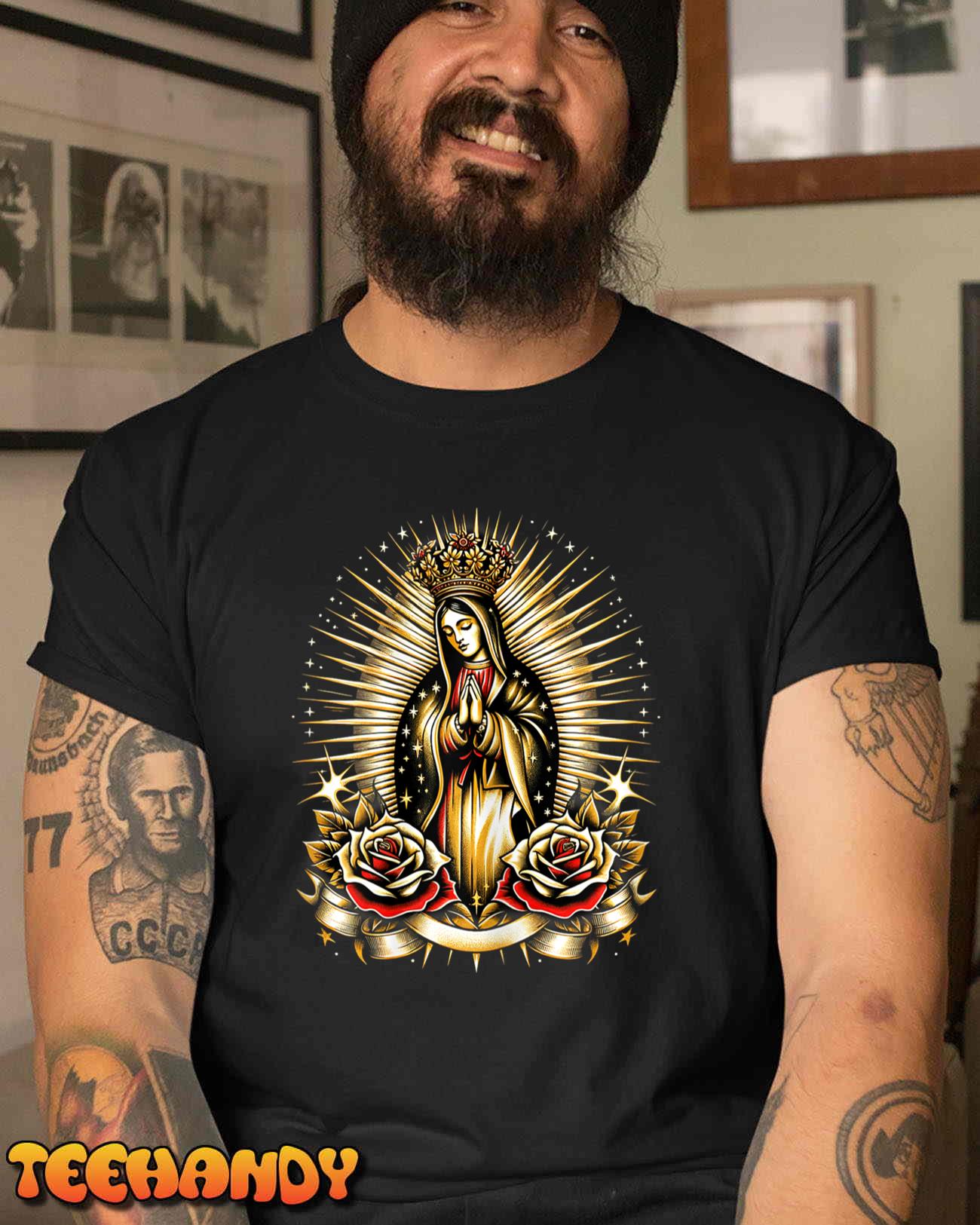 Our Lady Virgen De Guadalupe Virgin Mary Catholic Saint Art T-Shirt