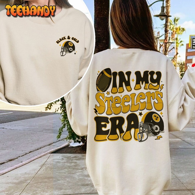 Pittsburgh Fan Sweatshirt, In My Steelers Era Crewneck, Black And Gold Hoodie