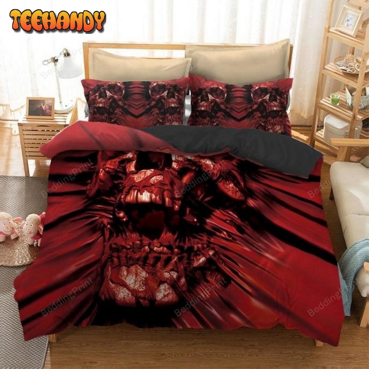 Screaming Skull Blood Splatter Bed Sets For Fan