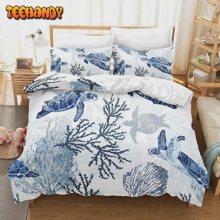 Sea Turtle In The Ocean Bed Sets For Fan