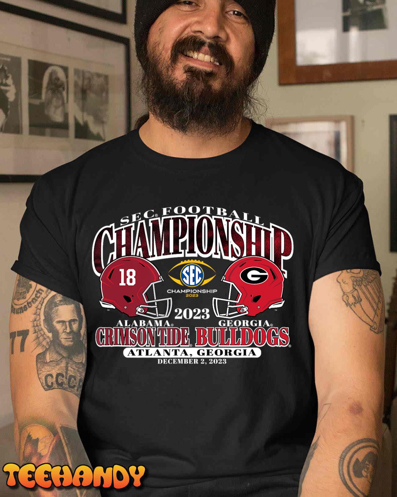 SEC Championship 2023 Alabama v Georgia Football Black T-Shirt Sweatshirt