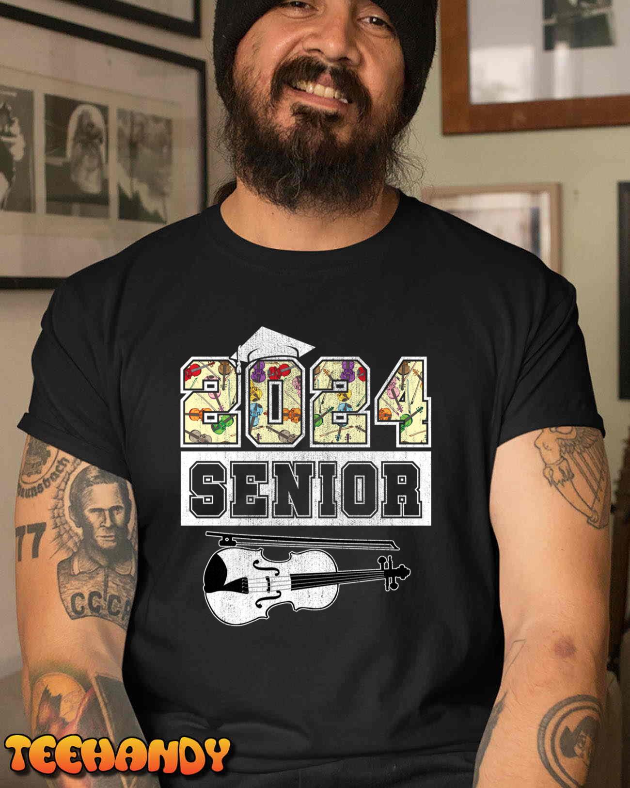 Senior 2024 Violin Player Class Of 2024 Graduate Long Sleeve T-Shirt