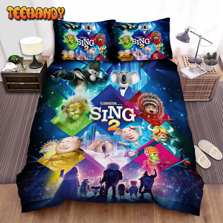 Sing 2 Movie Characters Under Stage’s Lights Poster Bed Sets For Fan