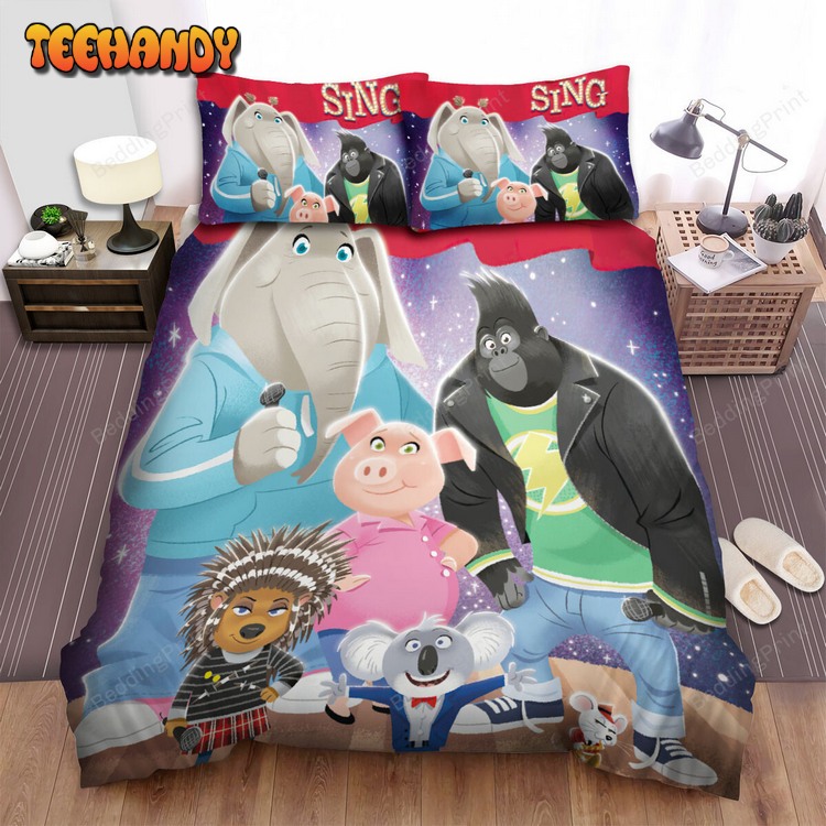 Sing Movie Main Characters On Stage Artwork Bed Sets For Fan