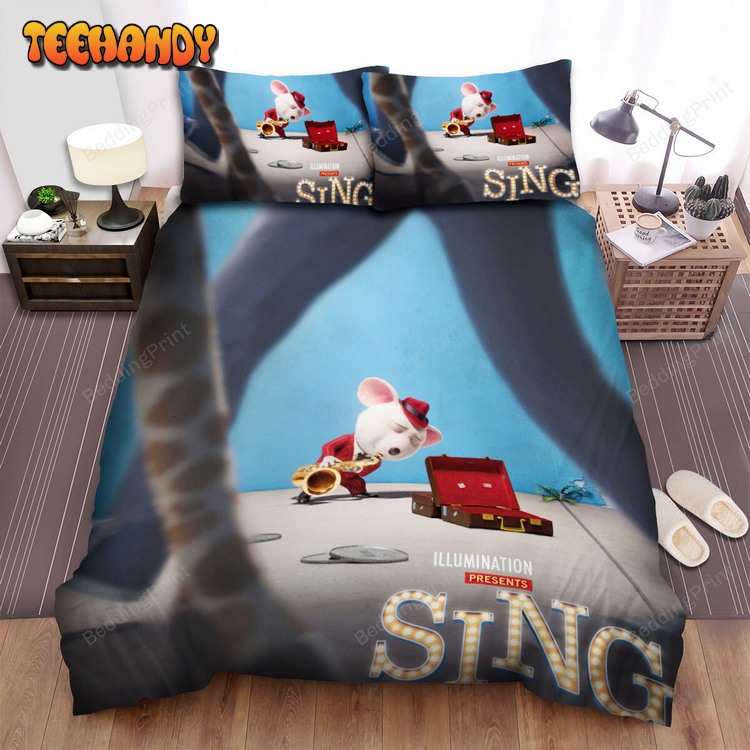 Sing Movie Mike Performing On The Street Poster Bed Sets For Fan