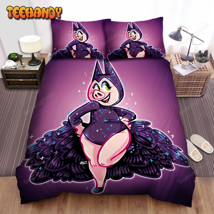 Sing Movie Rosita In Black Dress Illustration Bed Sets For Fan