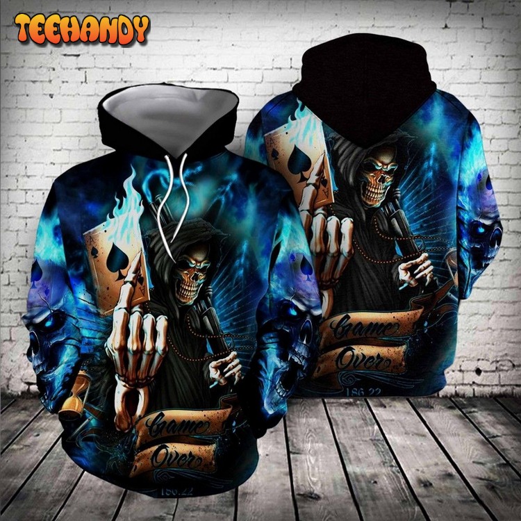 Skull Poker Pullover And Zip Pered Hoodies Custom 3D 3D Hoodie