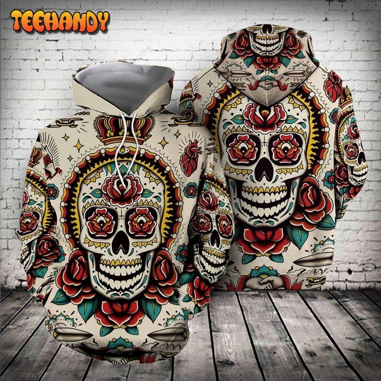 Skull Rose Pullover And Zip Pered Hoodies Custom 3D Hoodie