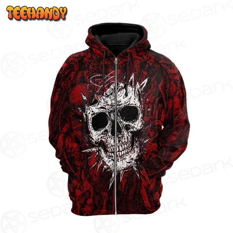 SKULL SATAN BACKGROUND 3D Hoodie