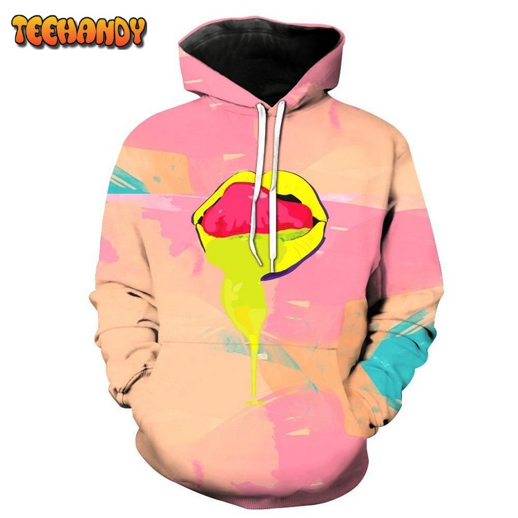 Summer Lips Pink 3D Hoodie For Men Women Hoodie