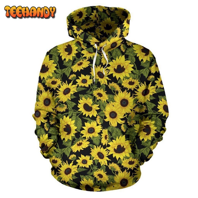 Sunflower Fresh Bright Color Print Pullover 3D Hoodie