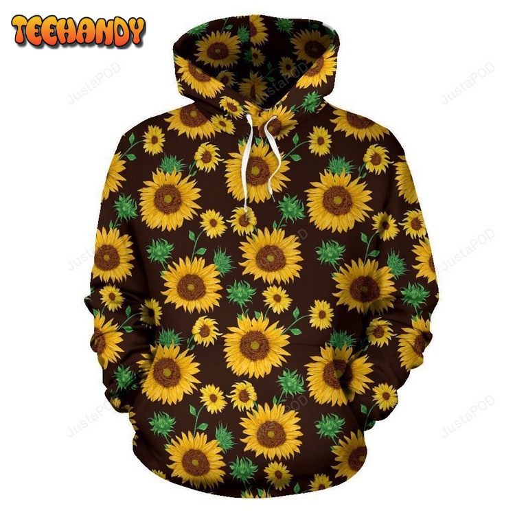 Sunflower Pattern Print All Over Graphic 3D Hoodie