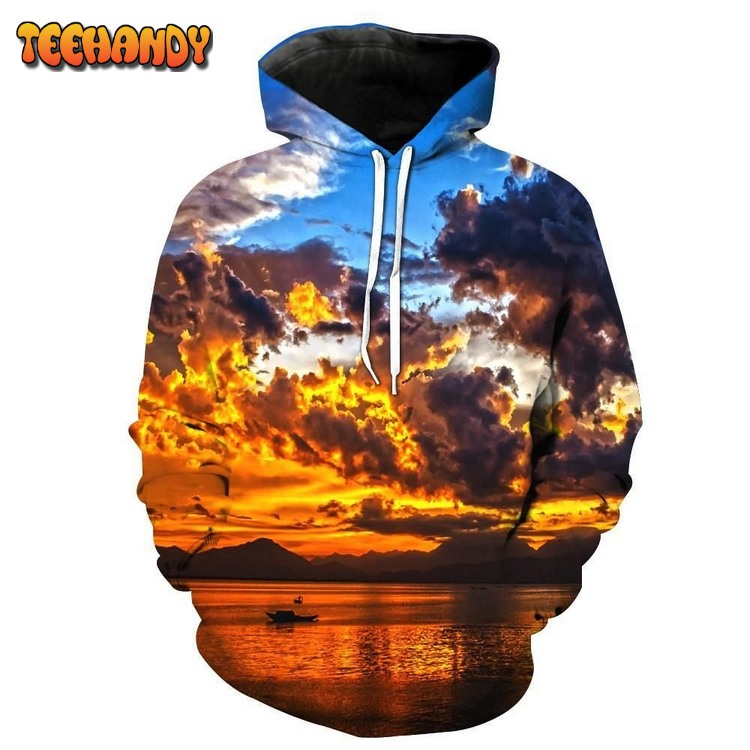 Sunset Lake 3D Hoodie For Men Women Hoodie