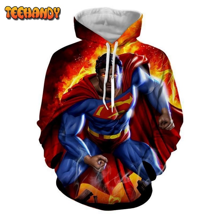 Super Man On Fire 3D 3D Hoodie For Men Women Hoodie