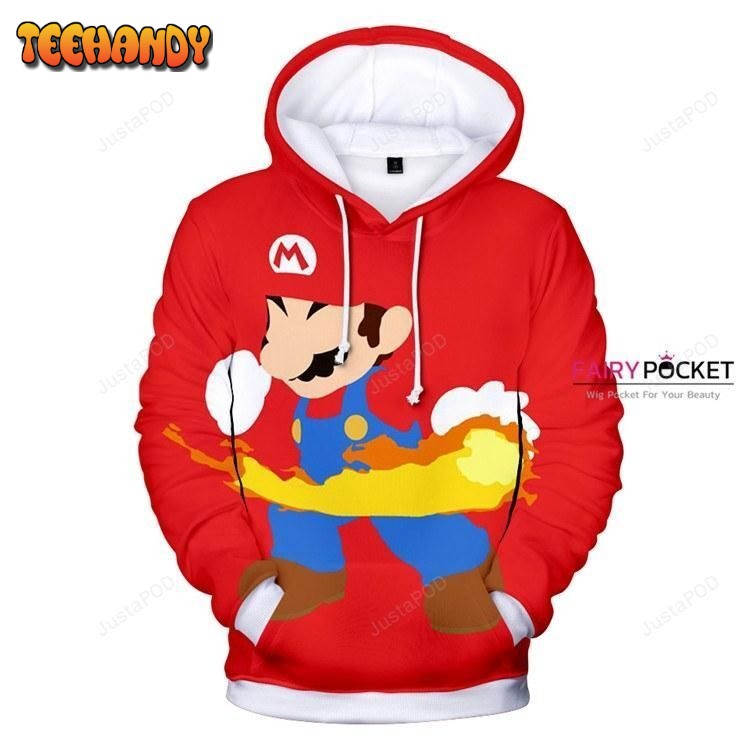 Super Mario Bros. Mario Red 3D Hoodie For Men Women Hoodie