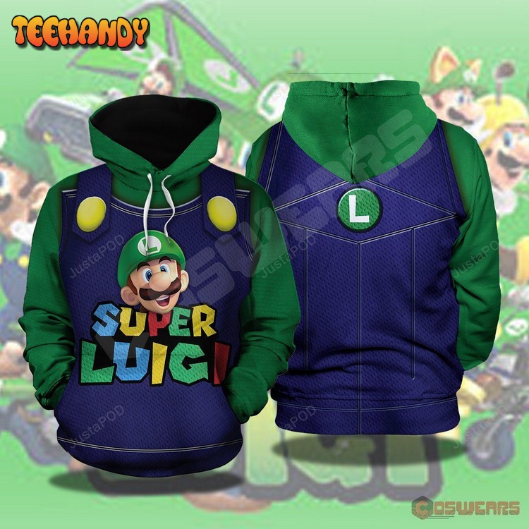 Super Mario Odyssey Luigi Inspired Pullover 3D Hoodie