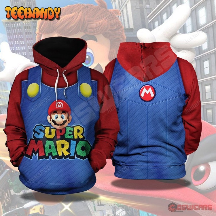 Super Mario Odyssey Mario Inspired Pullover 3D Hoodie