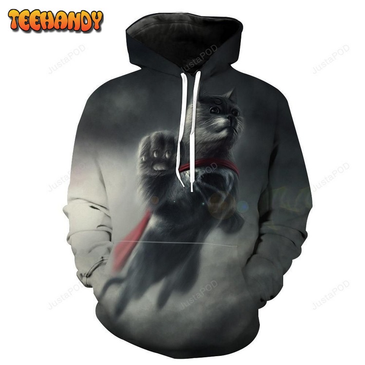 Superman Cat Pullover 3D Hoodie