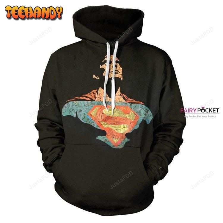 Superman Clark Kent Black Pullover 3D Hoodie