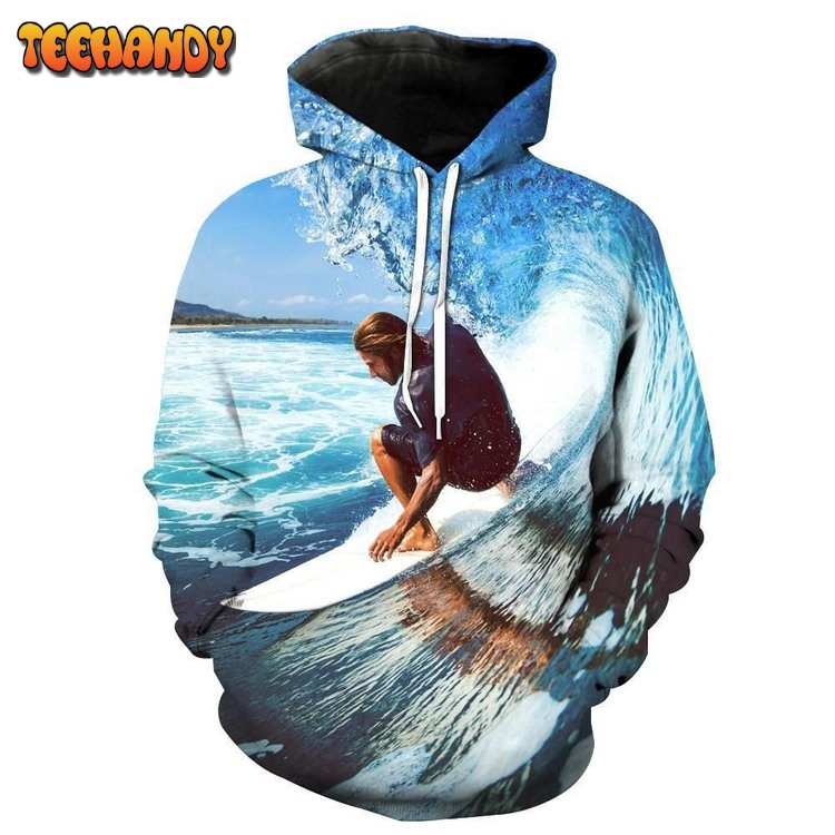 Surfing The Waves Pullover 3D Hoodie