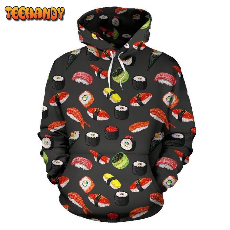 Sushi Design Print Pullover 3D Hoodie