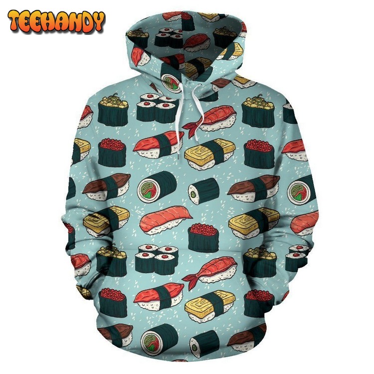 Sushi Pattern Design Pullover 3D Hoodie