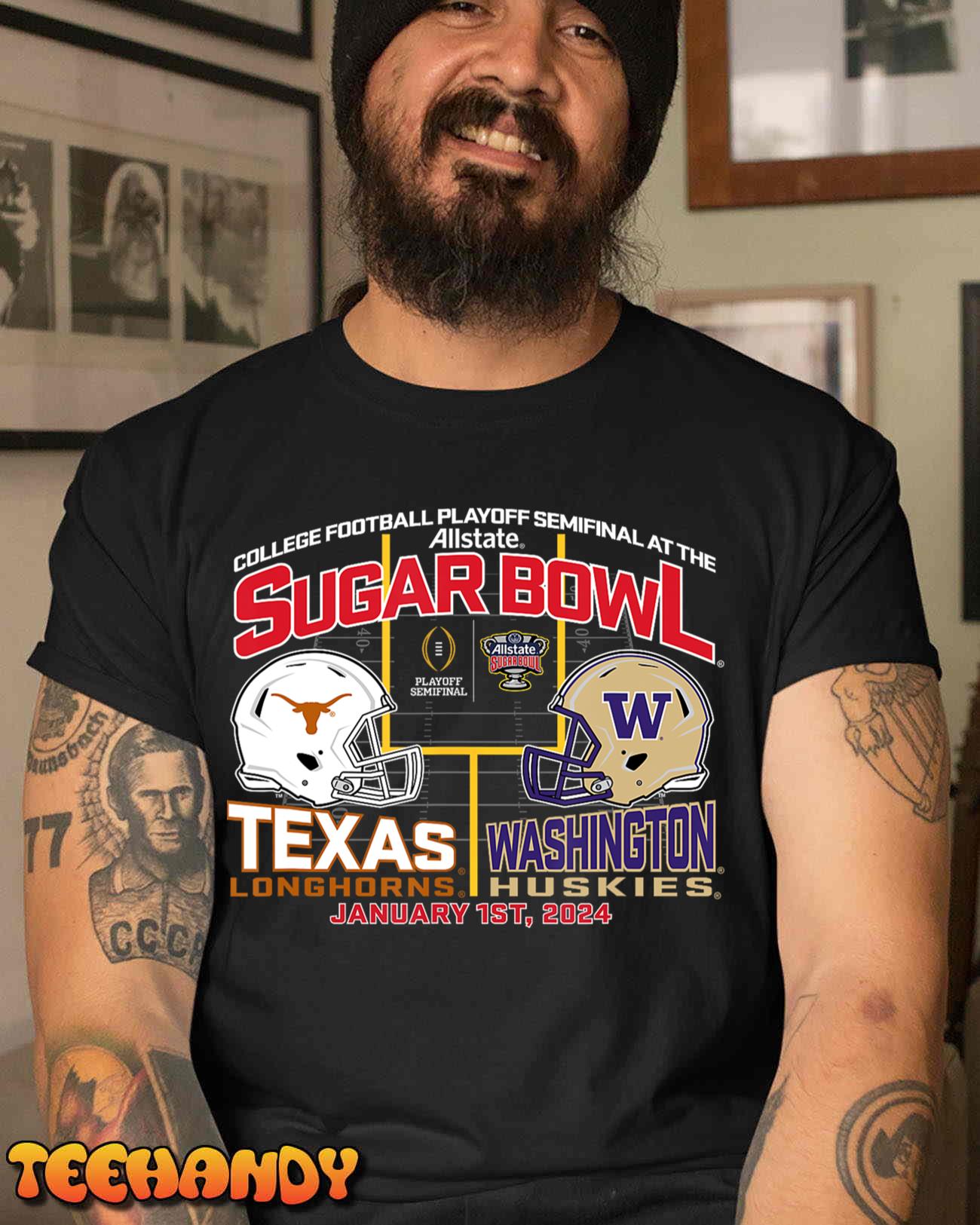 Texas v Washington Sugar Bowl 2023-2024 CFP Semi Football T-Shirt