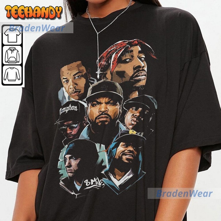 Tupac Shakur Rap Vintage Shirt, Eminem Bootleg Inspired 90s Shirt