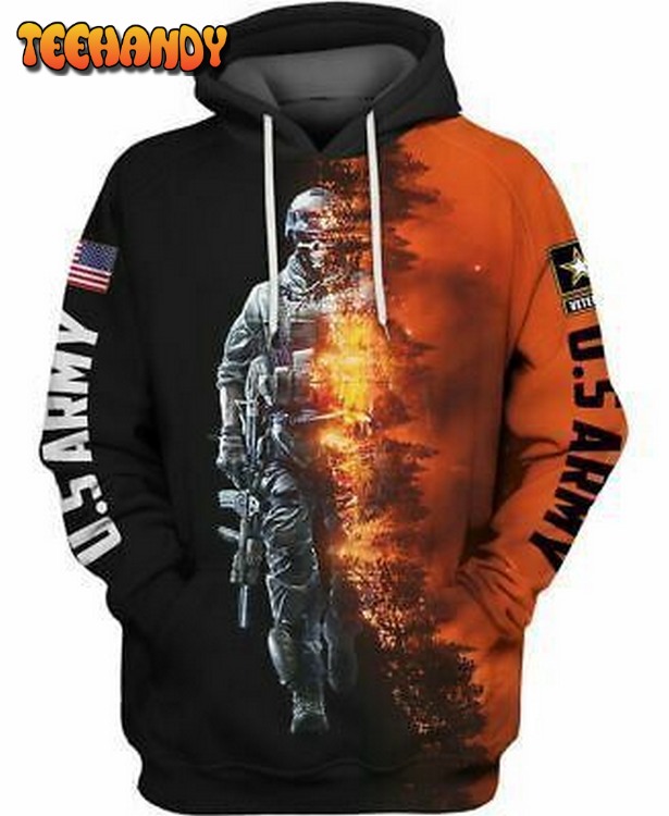 Us Army Veteran Fire Pullover And Zip Pered Pullover 3D Hoodie