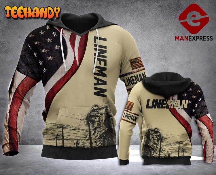 Us Lineman Pullover 3D Hoodie