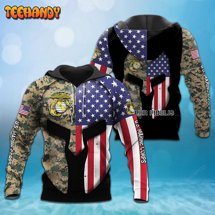 Us Marine Corps Pullover 3D Hoodie