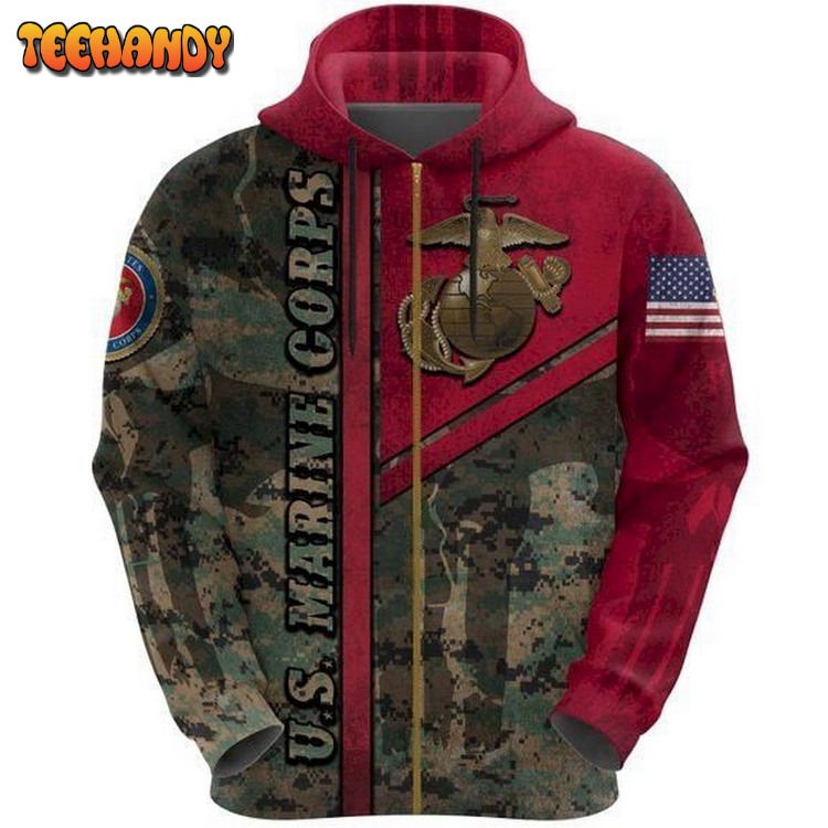 Us Marine Corps v2 Pullover 3D Hoodie