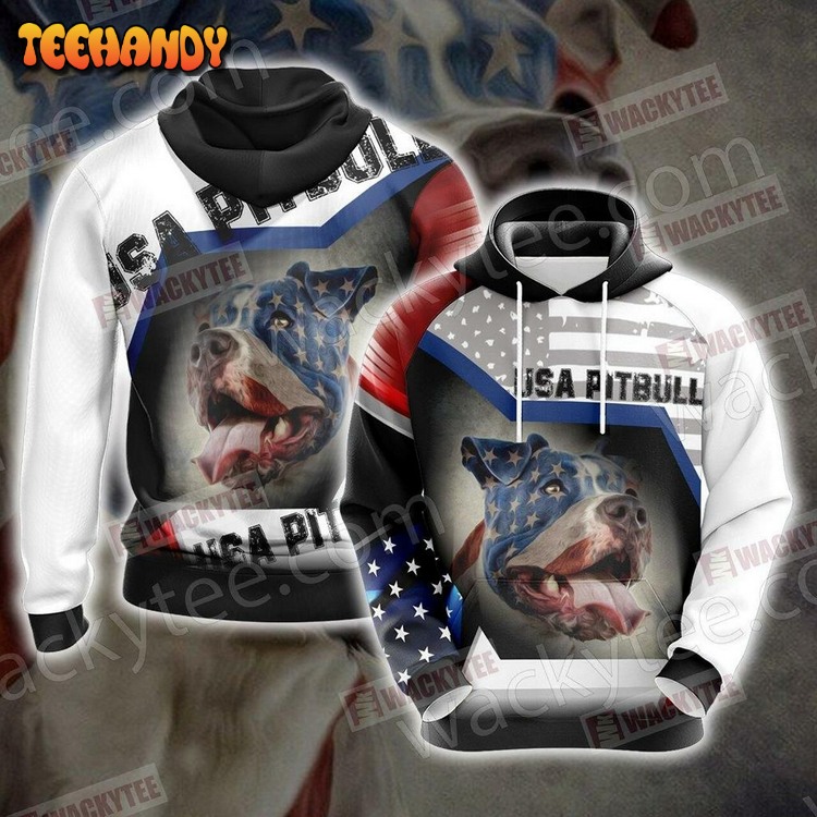 Usa Pitbull Unisex Pullover 3D Hoodie