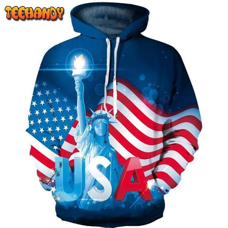 USA Statue of Liberty Pullover 3D Hoodie