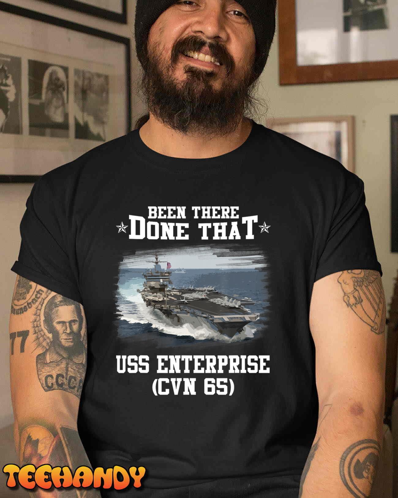 USS Enterprise CVN-65 Veterans Day Father Day Gift T-Shirt