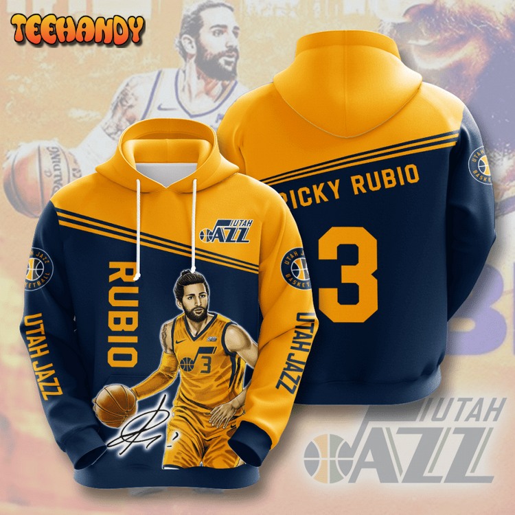 UTAH JAZZ Ricky Rubio Pullover 3D Hoodie