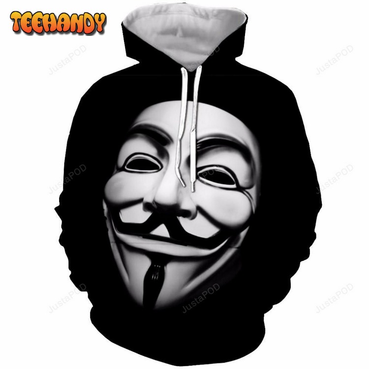 V for Vendetta Mask 3D For Men Women Pullover 3D Hoodie