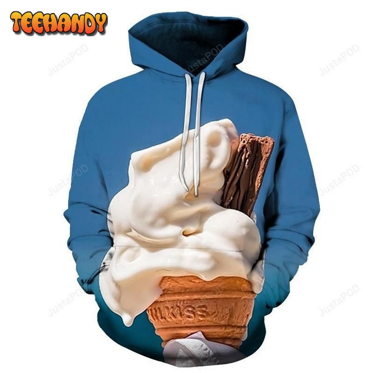 Vanilla Ice Cream Cone 3D Pullover 3D Hoodie