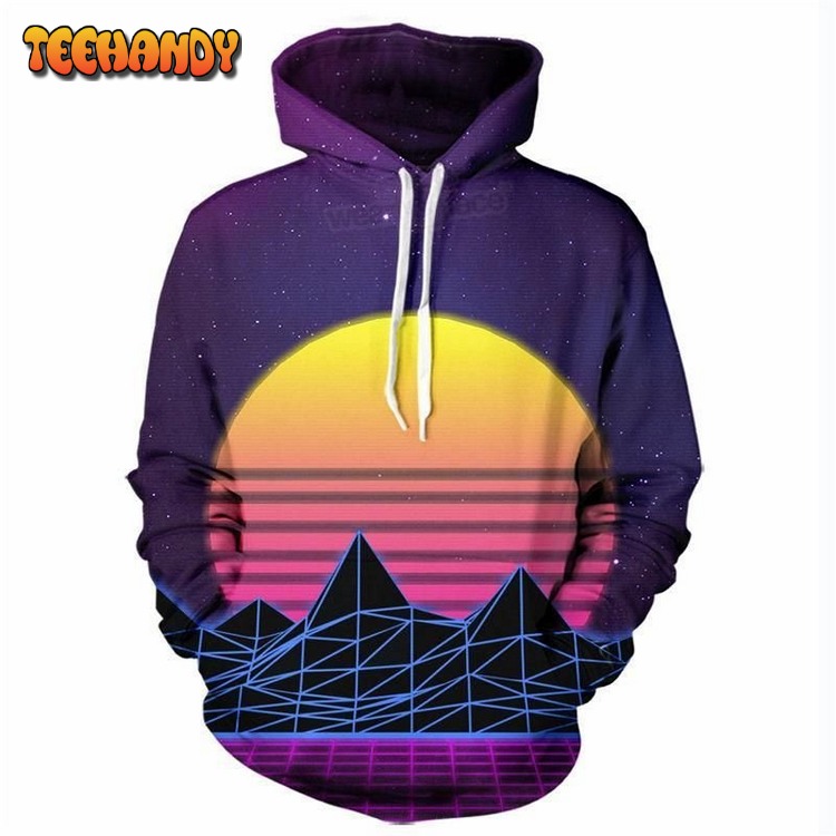 Vaporwave Sunset 3D All Over Pullover 3D Hoodie