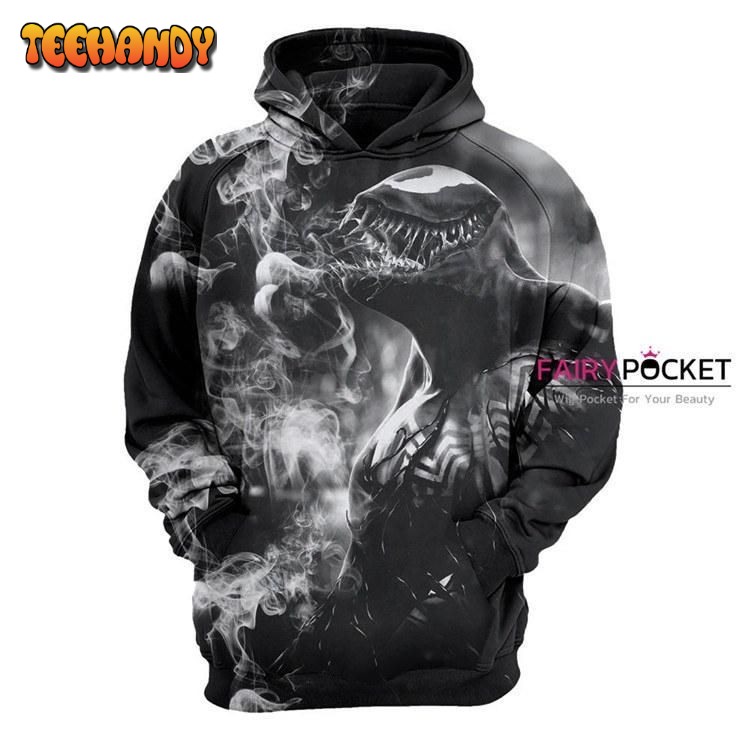 Venom Black 3D Hoodie For Men Women v2 Pullover 3D Hoodie