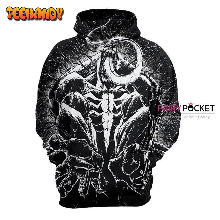 Venom Black 3D Hoodie For Men Women v3 Pullover 3D Hoodie