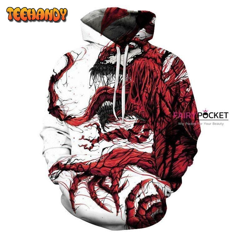 Venom White 3D Hoodie For Men Women Pullover 3D Hoodie