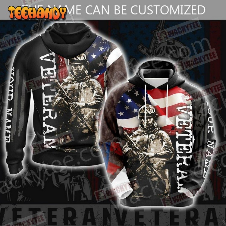 Veteran (Customized Name) Unisex Pullover 3D Hoodie